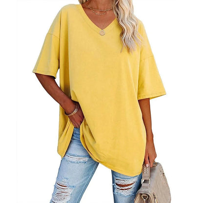 Casual V-Neck Loose-Fit Tee