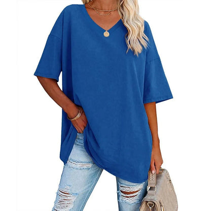 Casual V-Neck Loose-Fit Tee