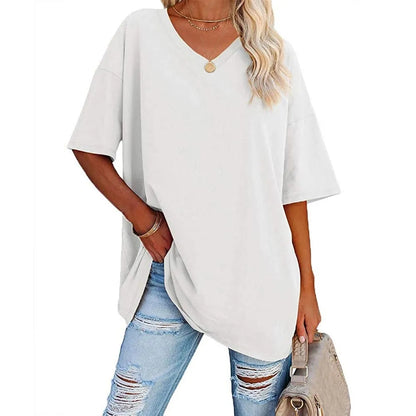 Casual V-Neck Loose-Fit Tee