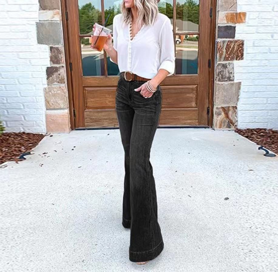 Ladies' Comfort Stretch Wide-Leg Jeans