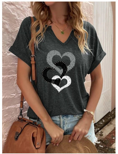 Women's Love Graphic V-Neck Shirt