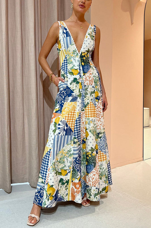 Summer Casual Sleeveless Floral Dress