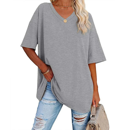 Casual V-Neck Loose-Fit Tee