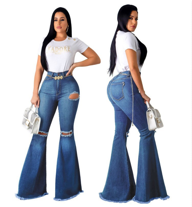 Comfort Fit High-Waisted Flared Slacks