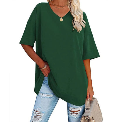 Casual V-Neck Loose-Fit Tee