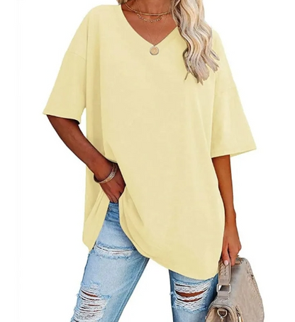 Casual V-Neck Loose-Fit Tee