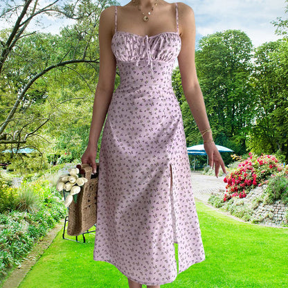 Elegant Floral Backless Summer Dress